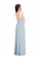 Comprimento Chão Azul Céu Claro Sem Mangas Linha A Lombar Sem alças Vestidos de Madrinha / Vestidos de Noite / Vestidos de Festa Por Atacado