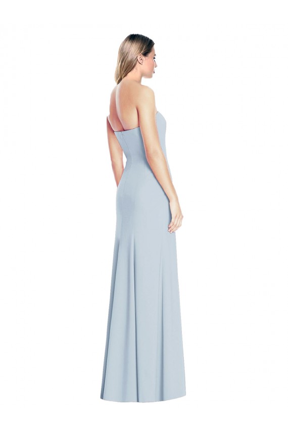 Comprimento Chão Azul Céu Claro Sem Mangas Trombeta Lombar Amor Vestidos de Madrinha / Vestidos de Festa Por Atacado