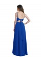 Alto Baixo Azul Real Sem Mangas Linha A Abrir de volta Alto Baixo, Vestidos de Madrinha Por Atacado