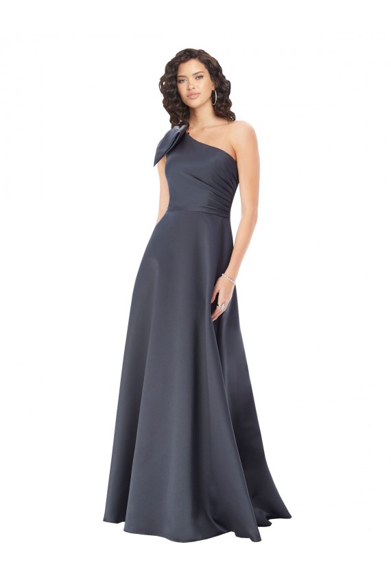 Comprimento Chão Cinza Ardósia Sem Mangas Linha A Vestidos de Madrinha / Vestidos de Noite / Vestidos de Festa Por Atacado
