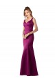 Comprimento Chão Merlot Sem Mangas Bainha Abrir de volta Vestidos de Madrinha / Vestidos de Noite / Vestidos de Festa Por Atacado
