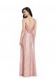 Comprimento Chão Ouro Rosa Sem Mangas Bainha Lombar Vestidos de Madrinha / Vestidos de Noite / Vestidos de Festa Por Atacado