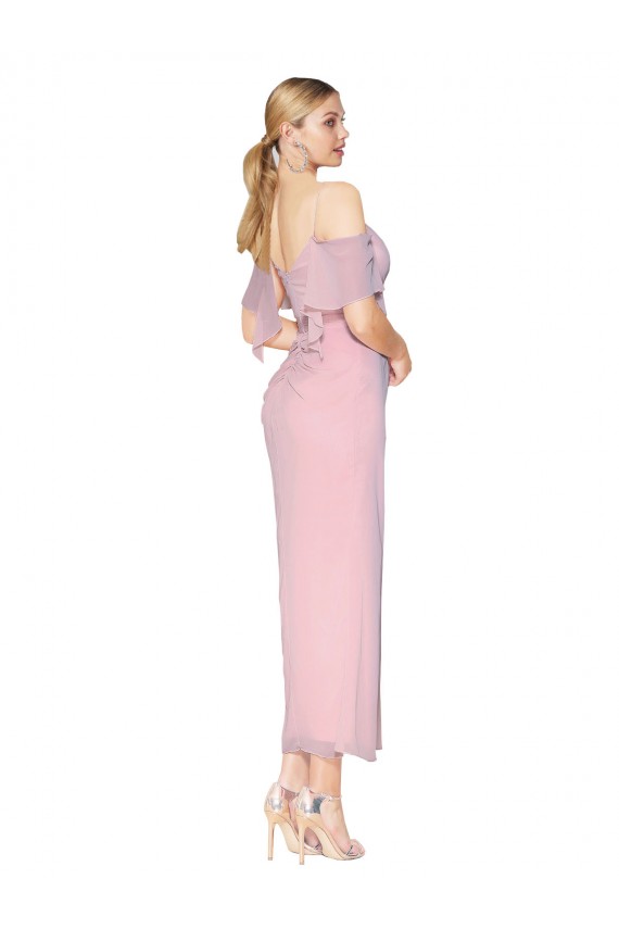 Comprimento Joelho Prímula Ombro Frio Sereia Vestidos de Madrinha / Vestidos de Noite / Vestidos de Festa Por Atacado