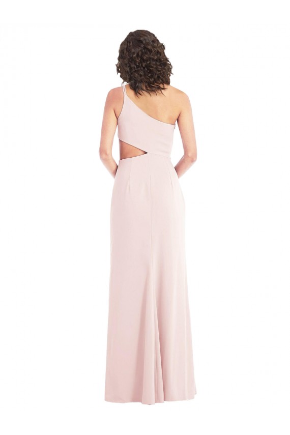 Comprimento Chão Rosa Sem Mangas Trombeta Um Ombro Vestidos de Madrinha / Vestidos de Noite / Vestidos de Festa Por Atacado