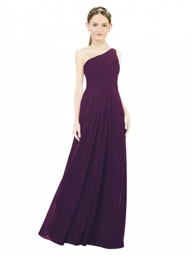 Comprimento Chão Uva Sem Mangas Linha A Vestido Formais / Vestido de Madrinha Por Atacado