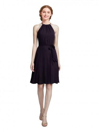 Comprimento Joelho Uva Sem Mangas Linha A Vestidos de Madrinha / Vestidos de Cocktail / Vestidos de Homecoming Por Atacado