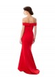 Comprimento Chão Vermelho Sem Mangas Sereia Vestidos de Madrinha / Vestidos de Festa Por Atacado